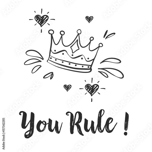 Doodle of crown sketch collection