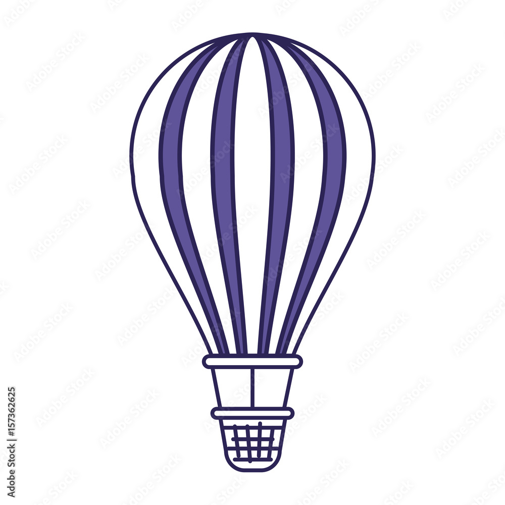 purple line contour of hot air balloon vector illustration purple line contour of hot air balloon vector illustration