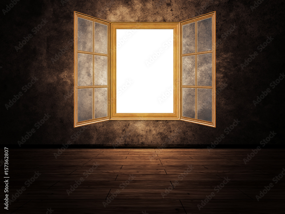 Wooden Window in Room Wooden Window in Room
