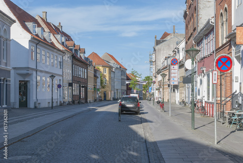 Odense Denmark stone paved street © JazzaInDigi
