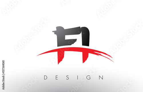 FI F I Brush Logo Letters with Red and Black Swoosh Brush Front