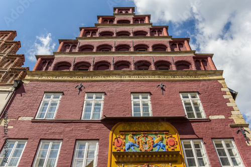 Facade of the historic pharmacy of Luneburg