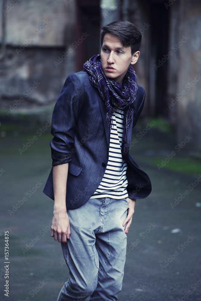 young fashion man in casual wear. 