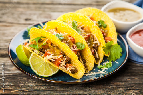 Mexican tacos with beef