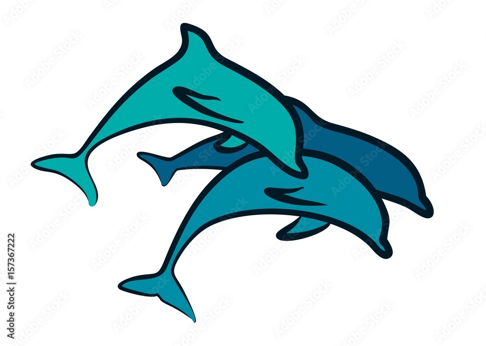 Fototapeta premium Dolphin Logo. 