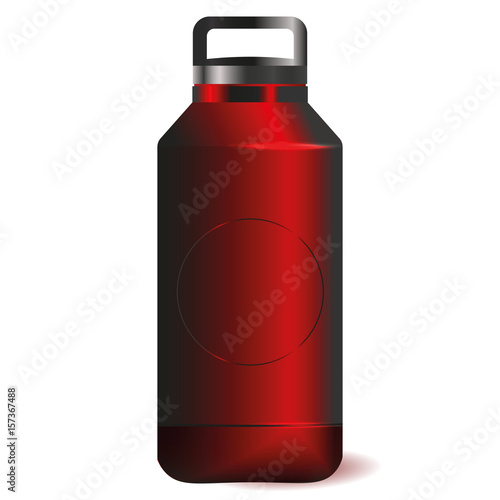 Aluminum bottle water isolated white background
