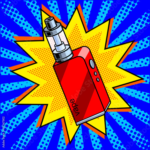 Electronic cigarette comic book style vector