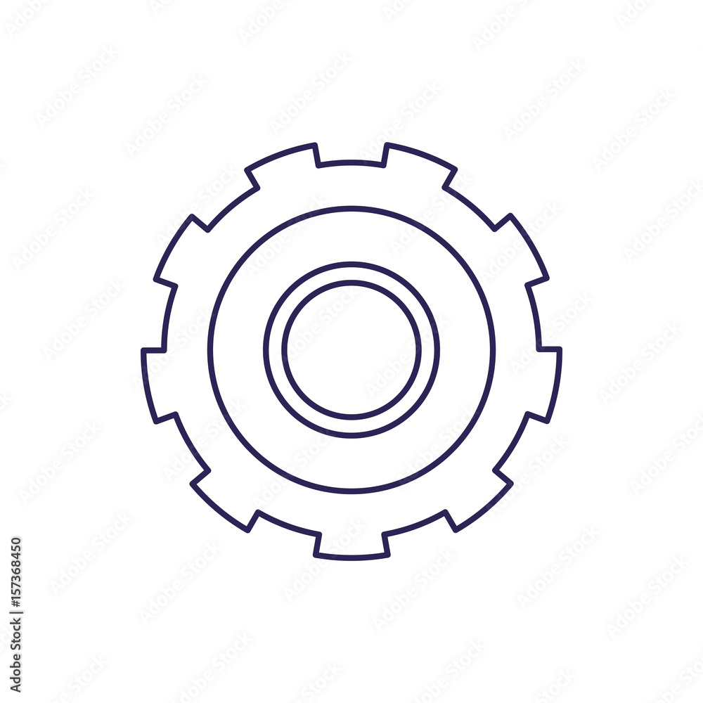 purple line contour of gear of wheel vector illustration purple line contour of gear of wheel vector illustration