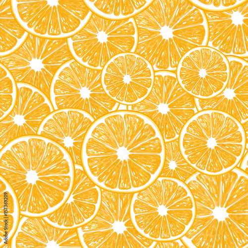 Orange slices seamless pattern. vector illustration element for design.