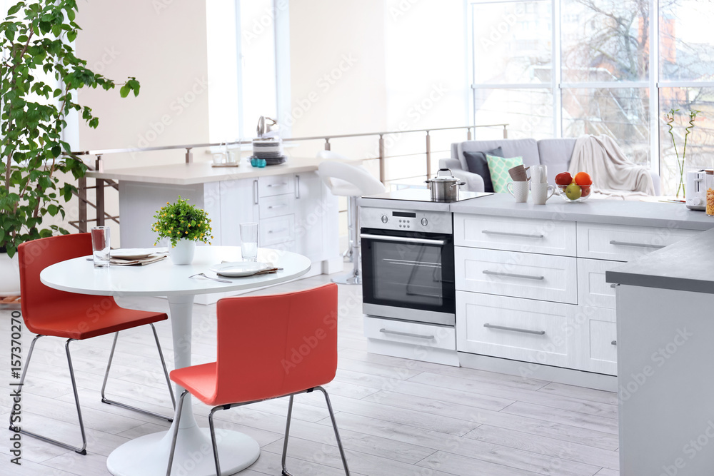 Fototapeta premium Modern kitchen room interior