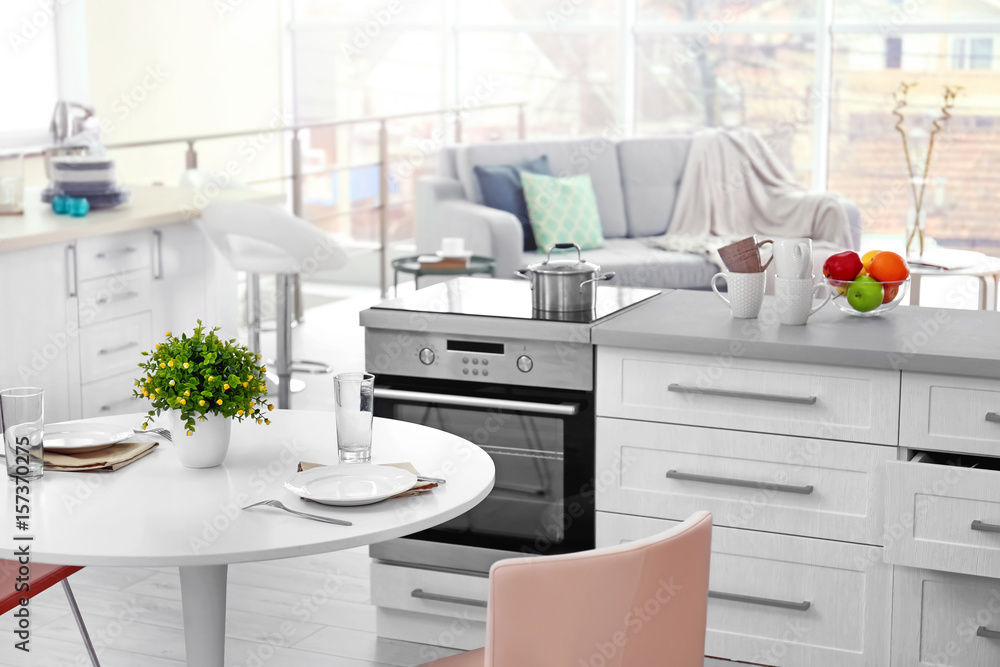 Fototapeta premium Modern kitchen room interior