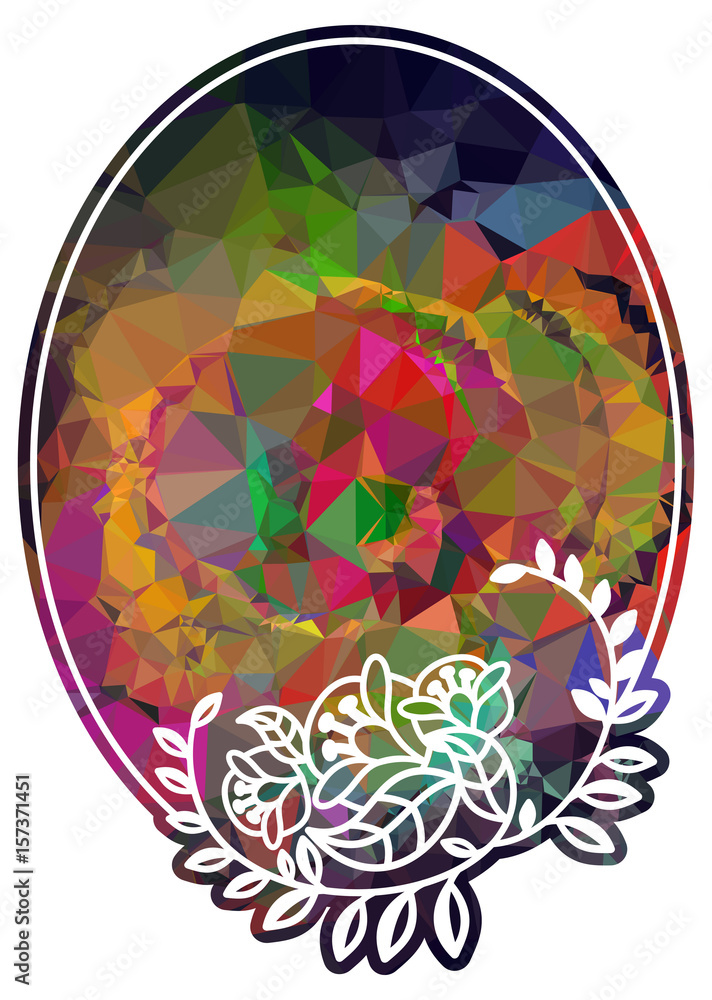 Attractive mosaic background. Decorative oval frame. Vector clip art Attractive mosaic background. Decorative oval frame. Vector clip art