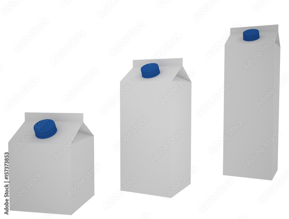 Three different isolated carton box with Screw Cap Mock-up Three different isolated carton box with Screw Cap Mock-up