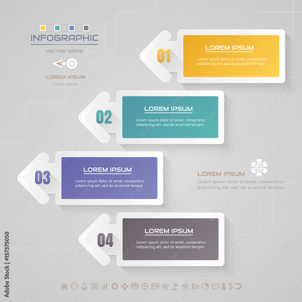 Infographics design template with icons, process diagram, vector eps10 illustration