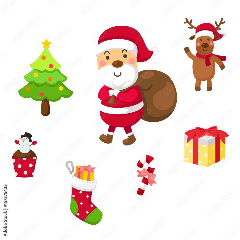 Christmas set vector illustration Christmas set vector illustration