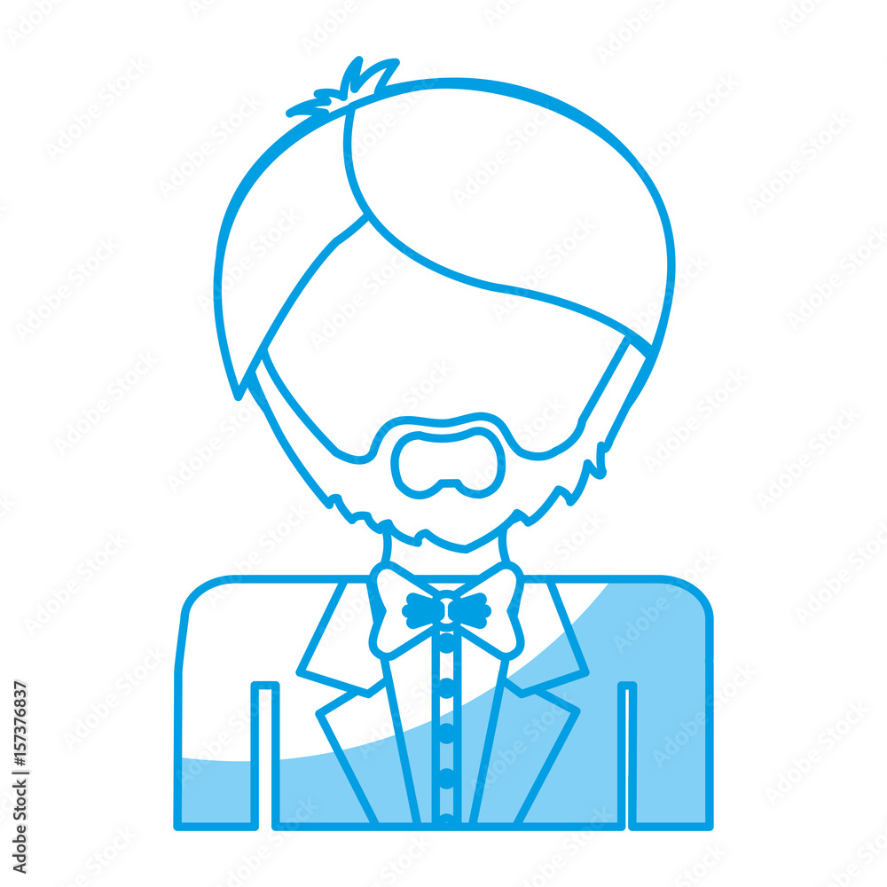 man wearing elegant tie icon over white background. vector illustration man wearing elegant tie icon over white background. vector illustration