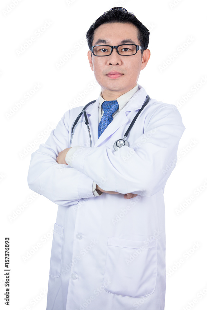 Asian Chinese male doctor with stethoscope Asian Chinese male doctor with stethoscope