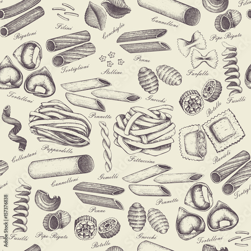 Vector background with Italian pasta