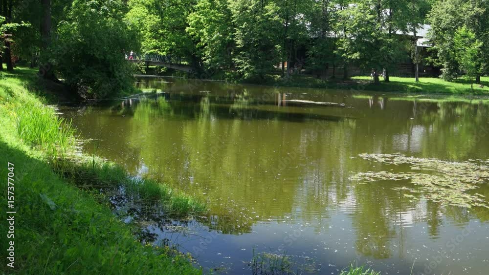 Lake in the city park in early spring Lake in the city park in early spring