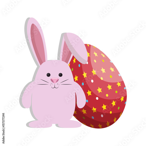 bunny animal egg easter vector icon illustration graphic design