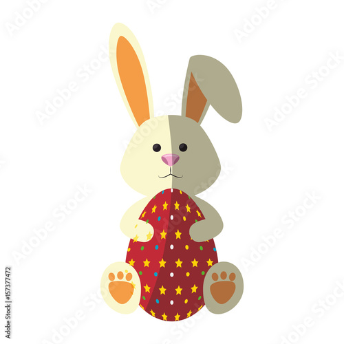 bunny animal egg easter vector icon illustration graphic design