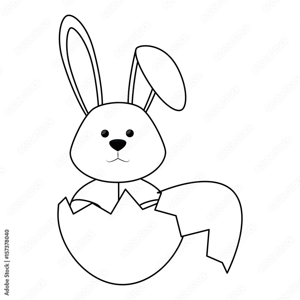 Fototapeta premium rabbit egg easter vector icon illustration graphic design