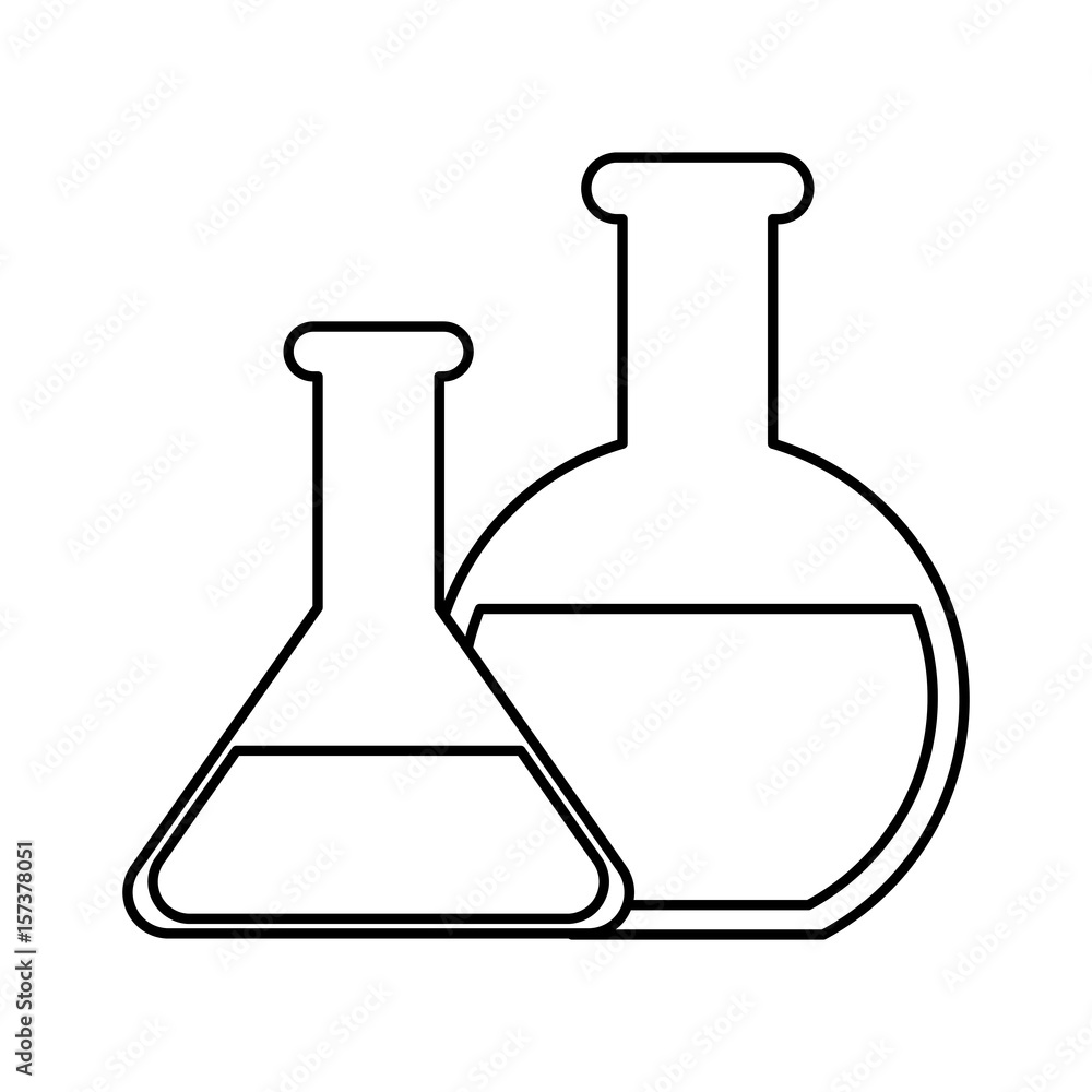 chemical flasks icon over white background. vector illustration chemical flasks icon over white background. vector illustration