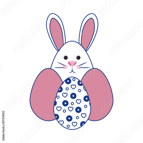 bunny animal egg easter vector icon illustration graphic design