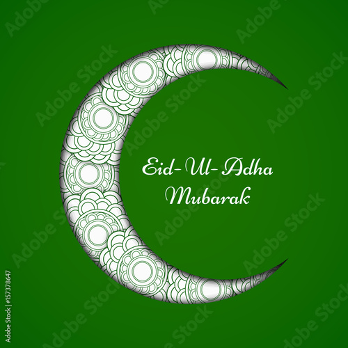 Illustration of floral moon for eid