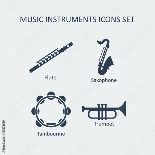Music instruments icons set. Vector