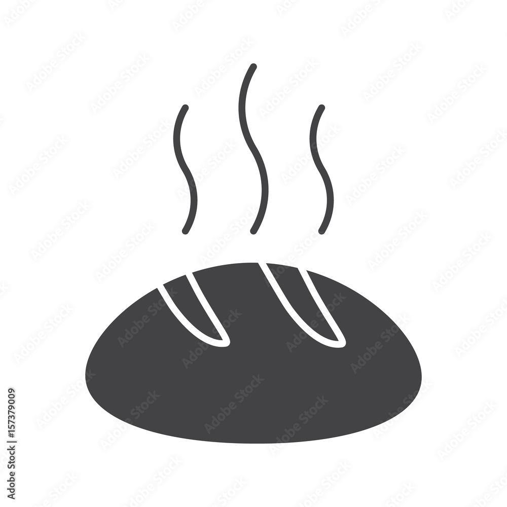 Obraz premium Fresh bread glyph icon