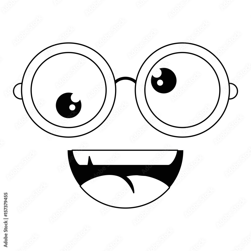 funny face glasses vector icon illustration graphic design