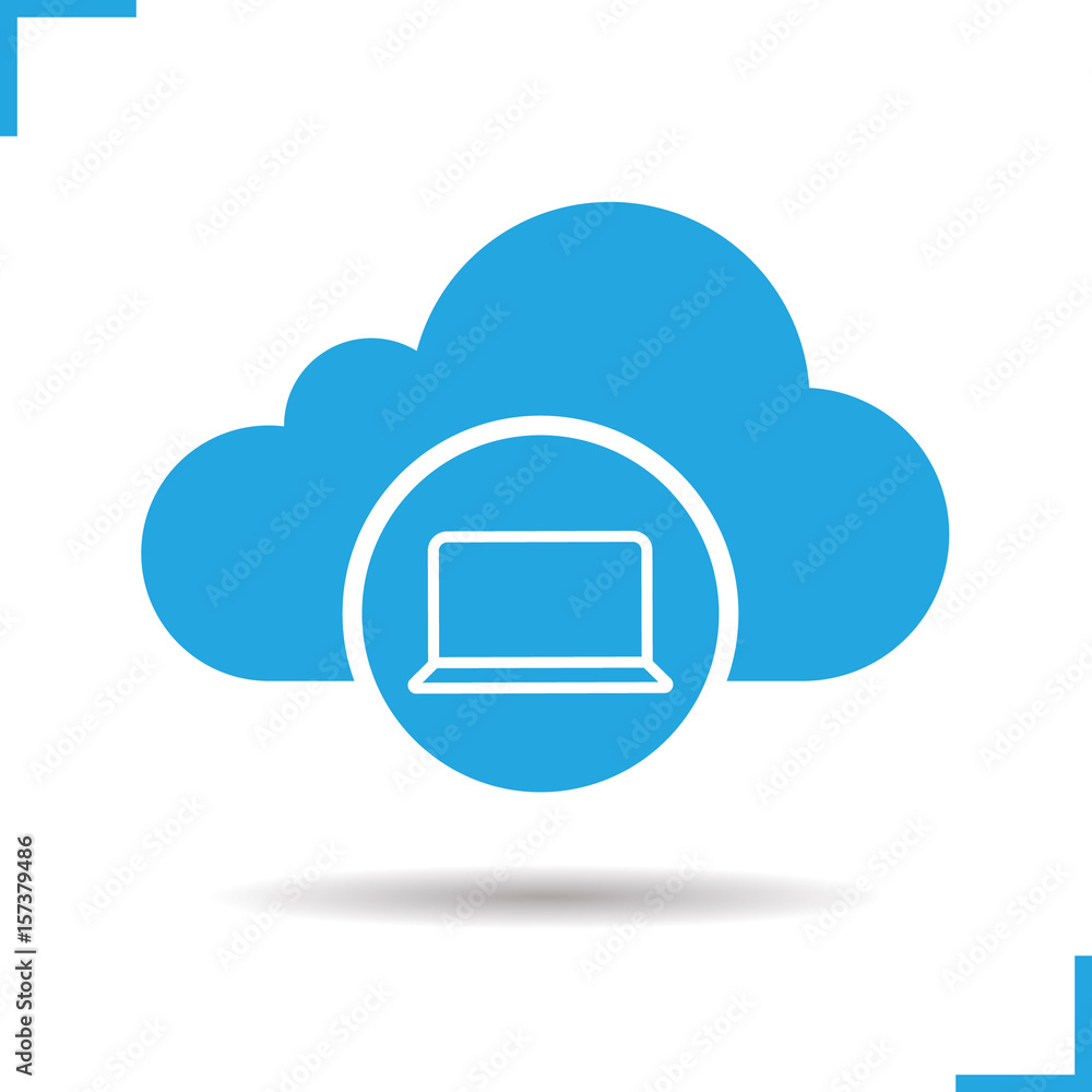Cloud storage laptop icon