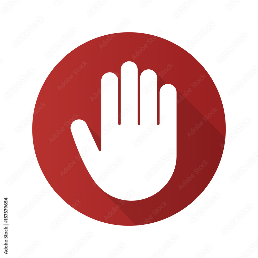 Palm flat linear long shadow icon Palm flat linear long shadow icon