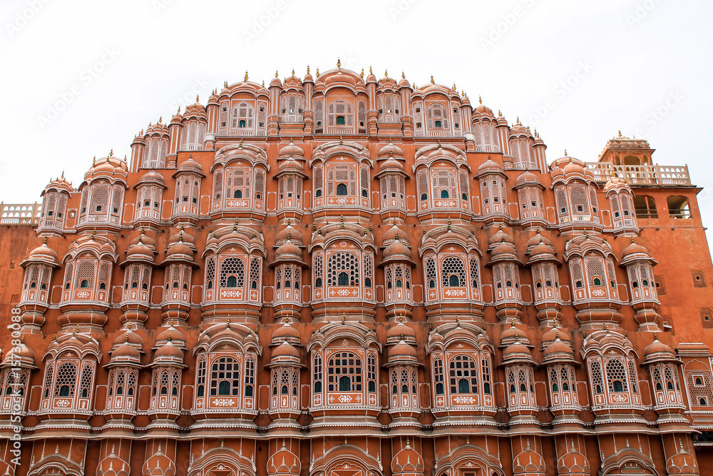 Front view of Hawa Mahal, Jaipur, India.