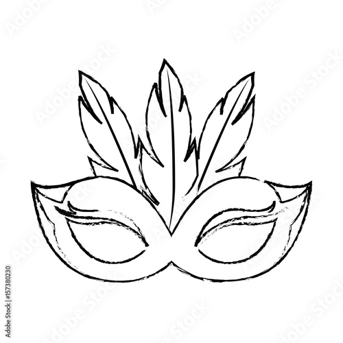 mask feathers cute vector icon illustration graphic design