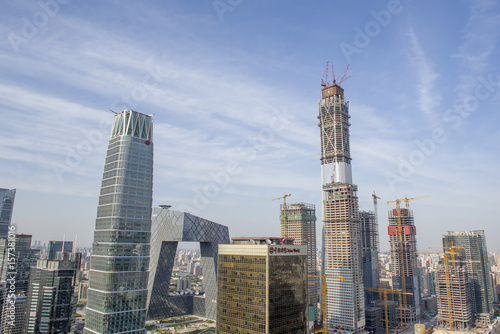 Guomao CBD city landscapes in Beijing, China.Central business district