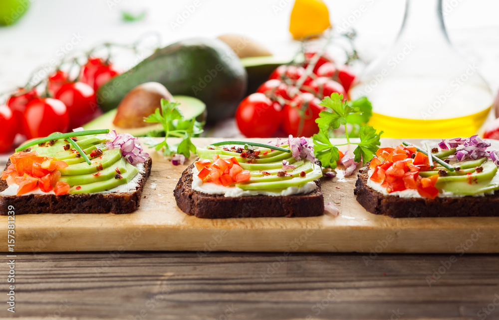 Fresh vegetarian open sandwiches Fresh vegetarian open sandwiches