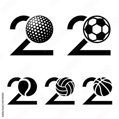 20 years sport ball anniversary vector