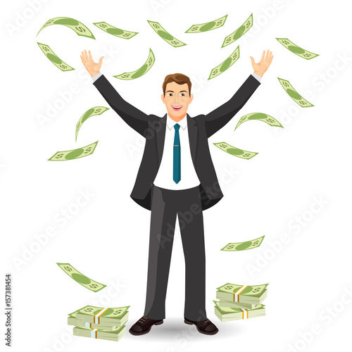 Financial income for office worker, payments for employee concept