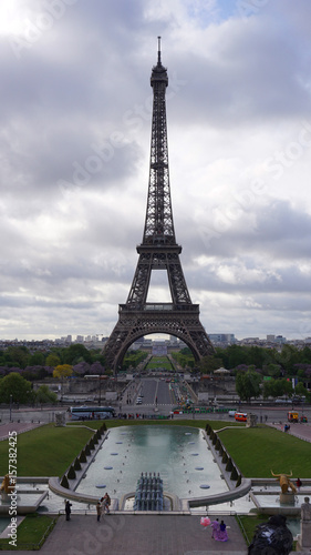 Fototapeta Naklejka Na Ścianę i Meble -  Photo of Eiffel Tower as seen from Trocadero, Paris, France