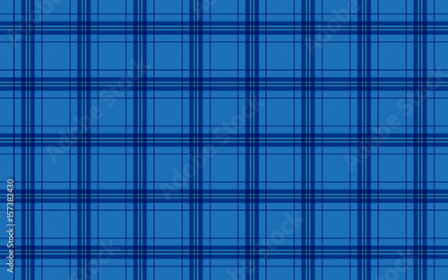 Fabric in blue color, seamless tartan pattern, vector