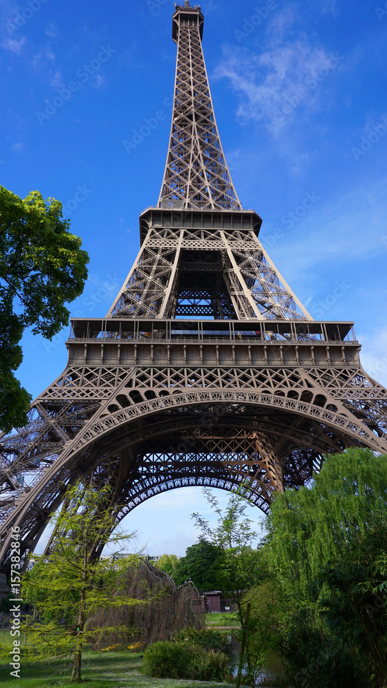 Photo of Eiffel Tower as seen from Champ de Mars, Paris, France