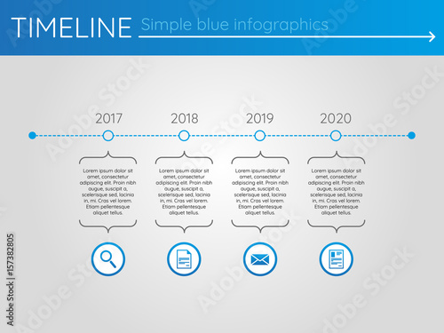 Simple blue timeline 2, infographics vector
