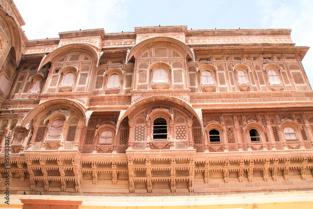 View inside the Jaipur Amer Fort, India