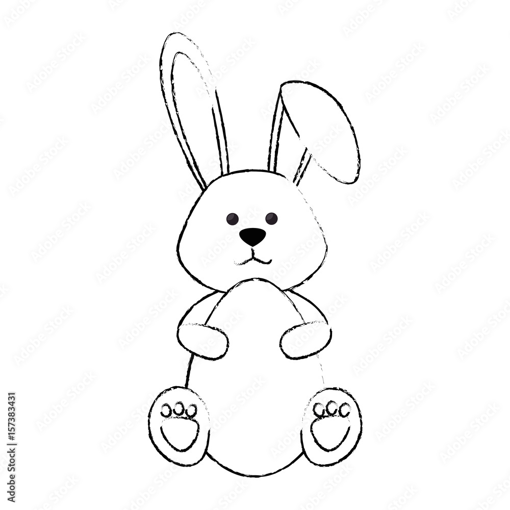 Obraz premium bunny animal egg easter vector icon illustration graphic design