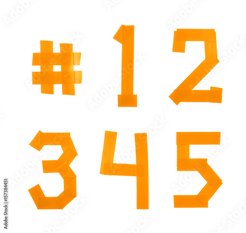 Free Download Set of numbers made of insulating tape - GFXLoad
