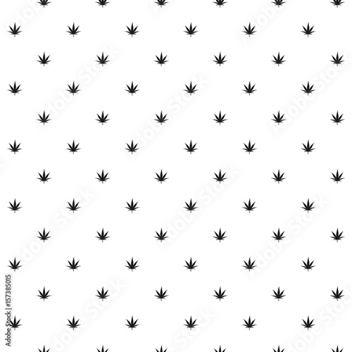 Seamless pattern. Marijuana icon. Cannabis leaf vector illustration isolated on white background. Medical cannabis sign. Legalize symbol. Fabric textile texture, banner for web site.