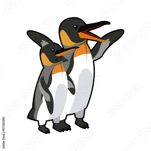 emperor penguin bird nature marine animal vector illustration
