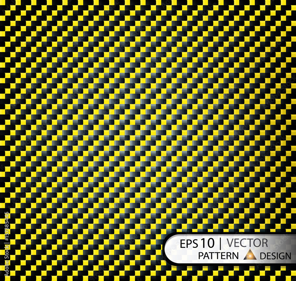 Fototapeta Vector Pattern seamless carbon fiber Yellow under mask for the production of film with a texture.